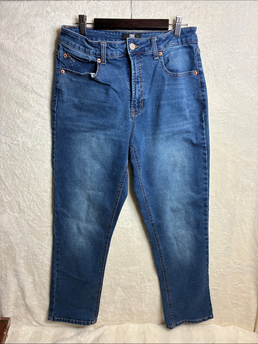 Frye High-Rise Dark Blue Stretch Denim Jeans